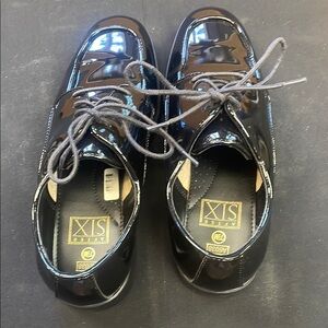 After Six black patent tux shoes size 7.5 M in good condition